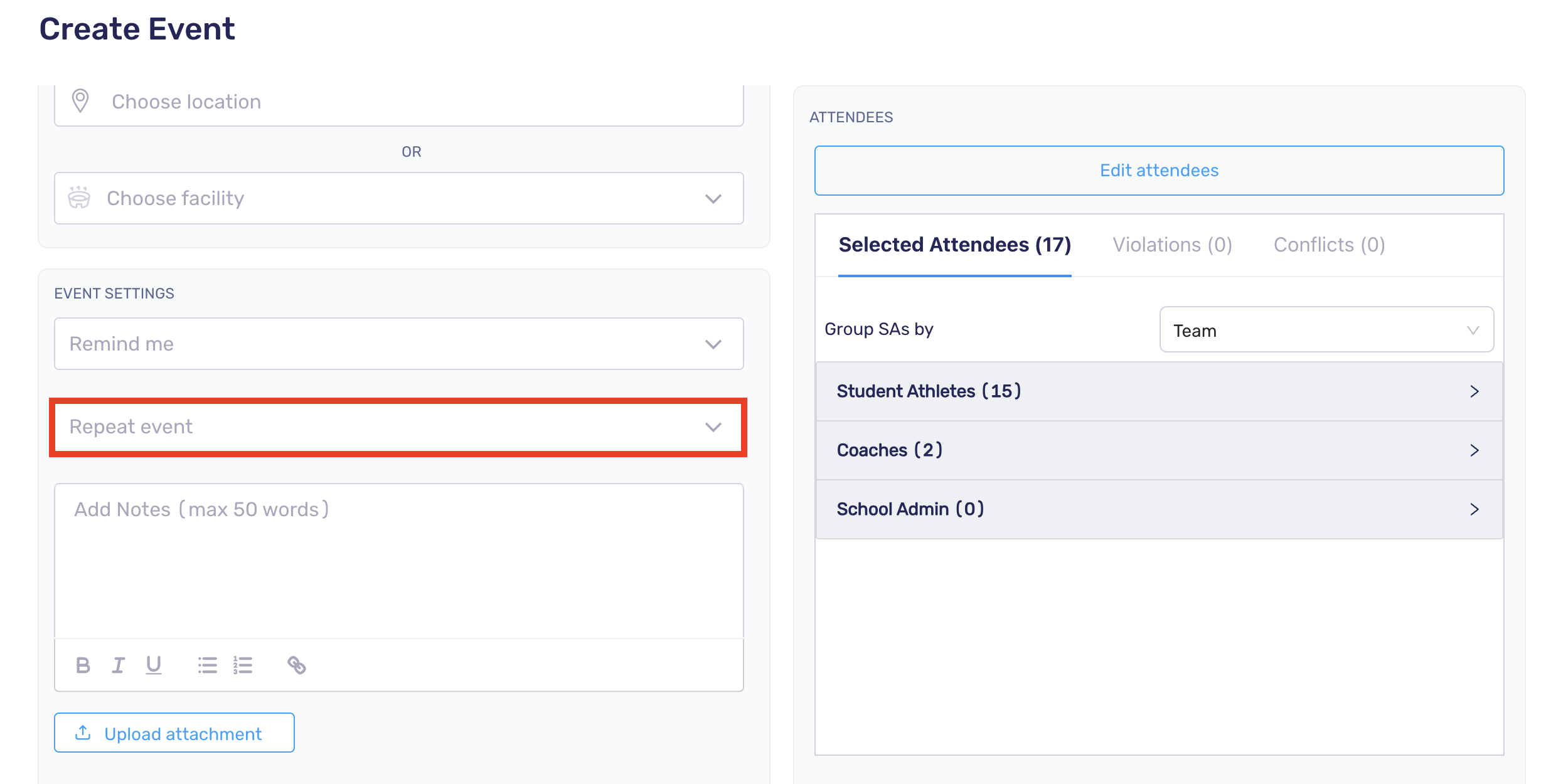 Create a Repeating Event – Spry