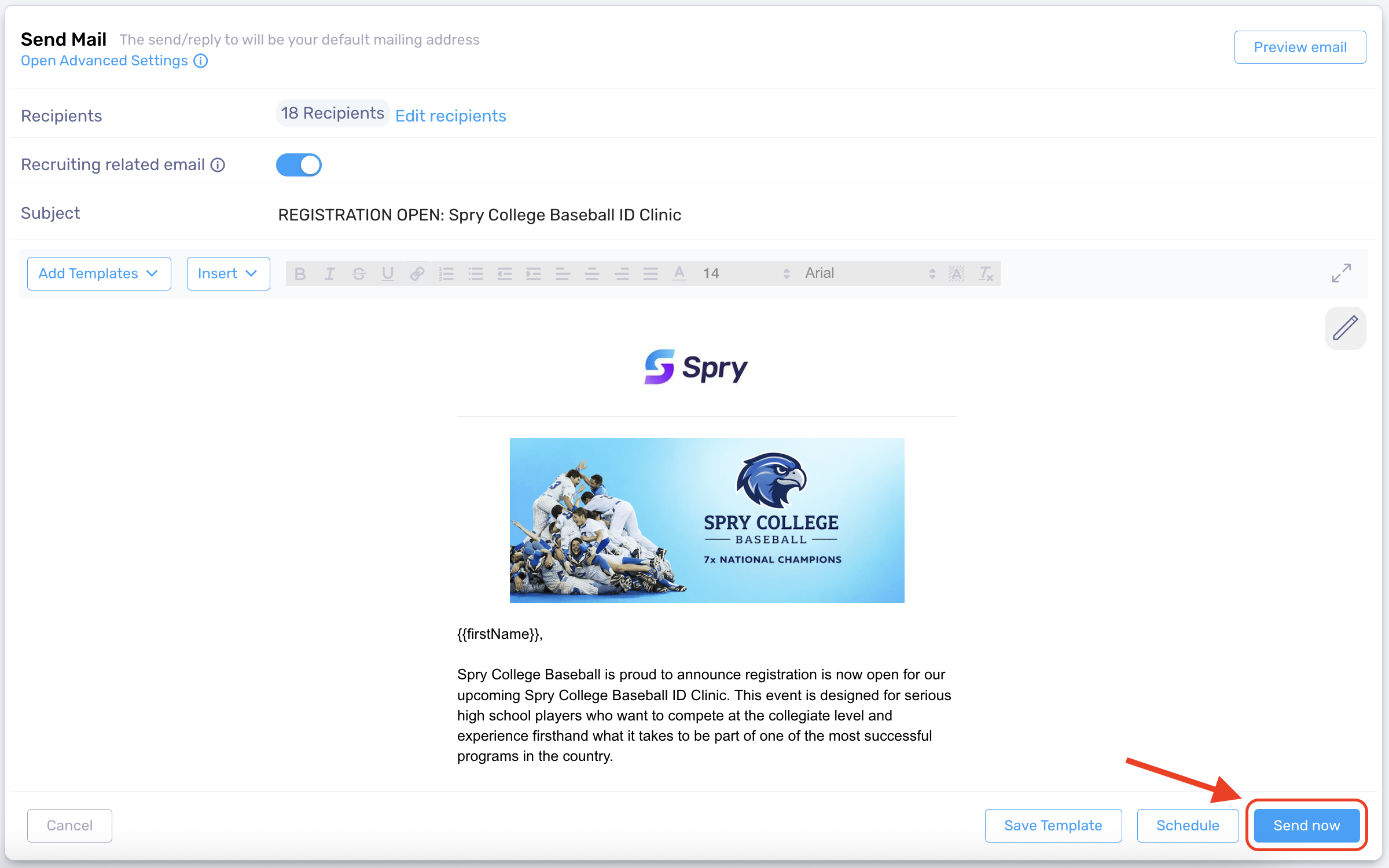 Step 6 - Compose email - send now.png