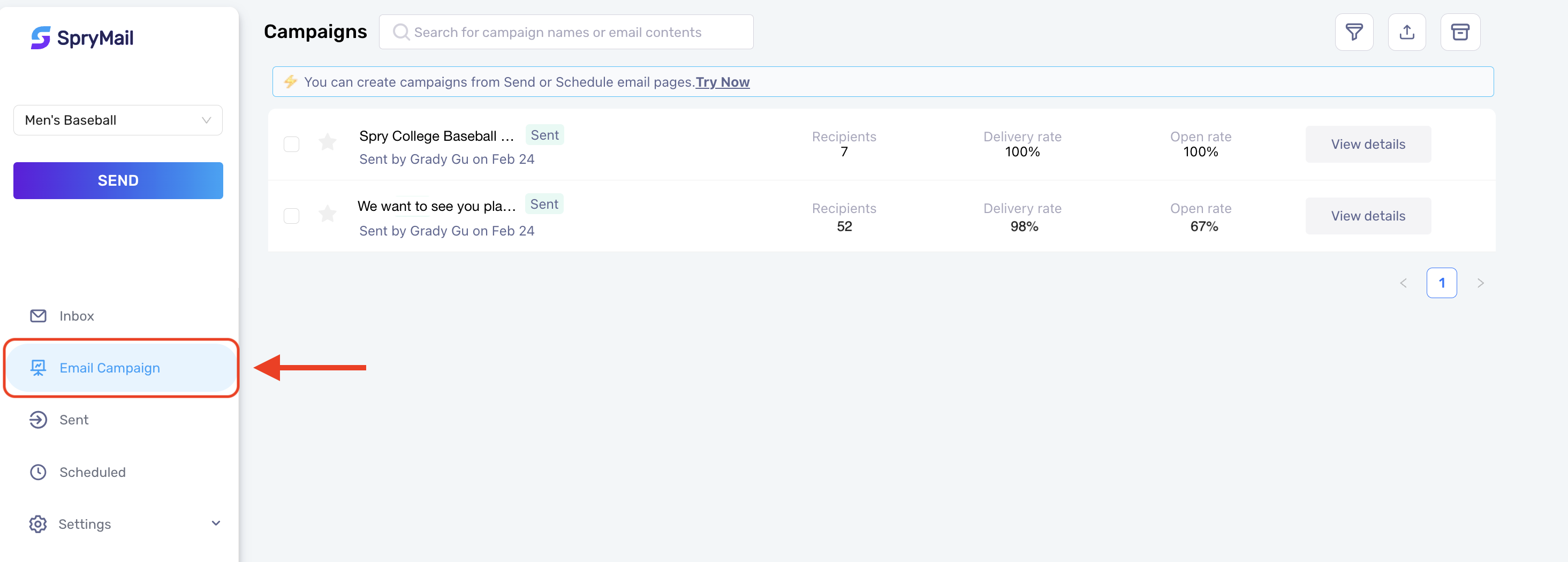 Navigate to Email Campaign home screen.png